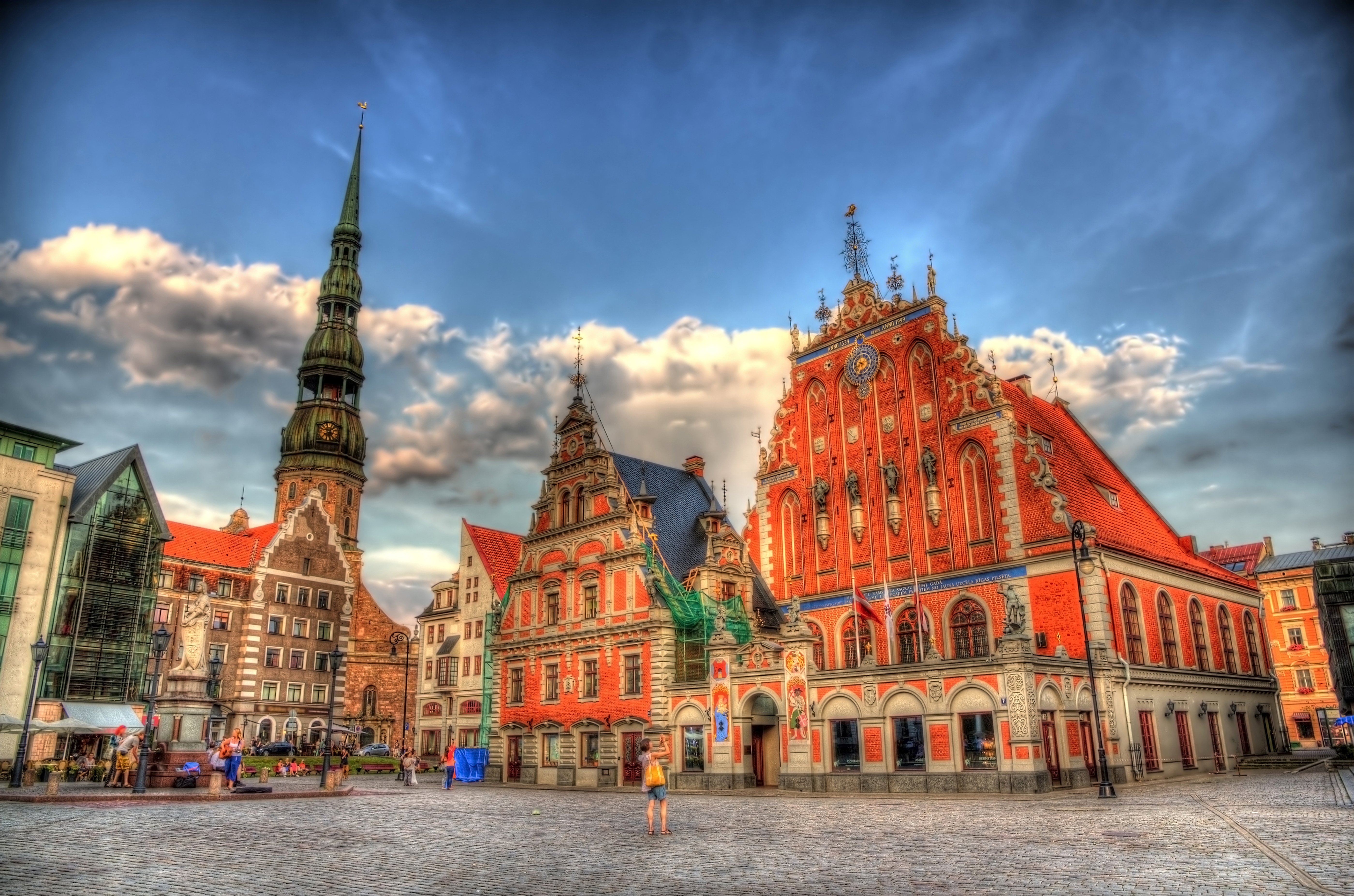 latvia, Houses, Sky, Street, Hdr, Clouds, Riga, Cities Wallpaper