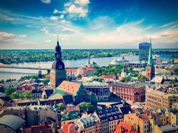 latvia, Houses, Rivers, Sky, Riga, Cities HD Wallpaper Desktop Background