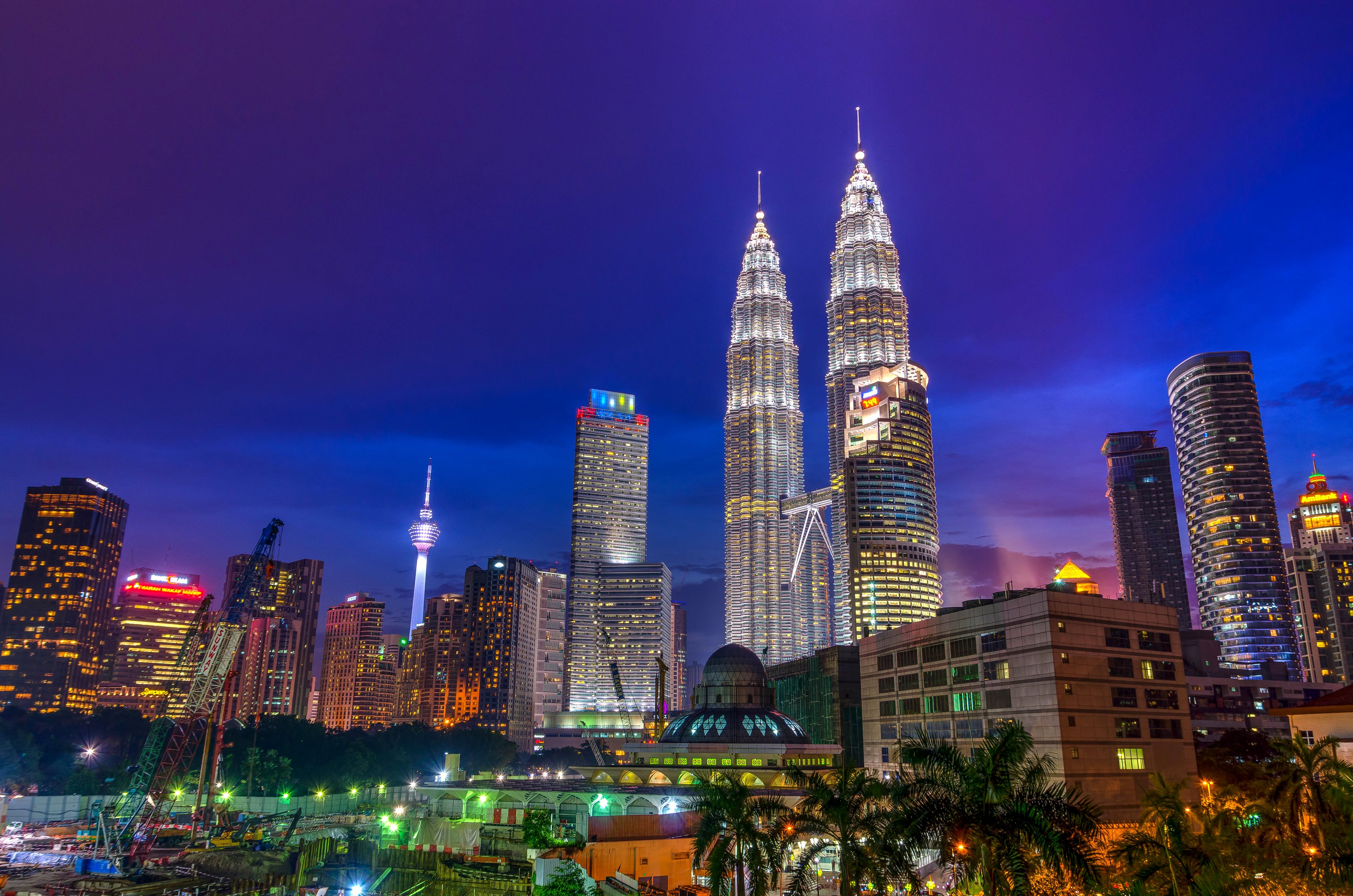 malaysia, Houses, Skyscrapers, Night, Palma, Kuala, Lumpur, Cities Wallpaper