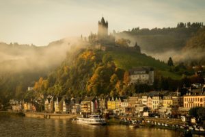 cochem, Castle, Autumn, Morning, Fog, River, Mosel, Germany