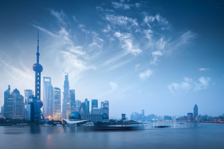 rivers, China, Skyscrapers, Sky, Houses, Coast, Cities HD Wallpaper Desktop Background
