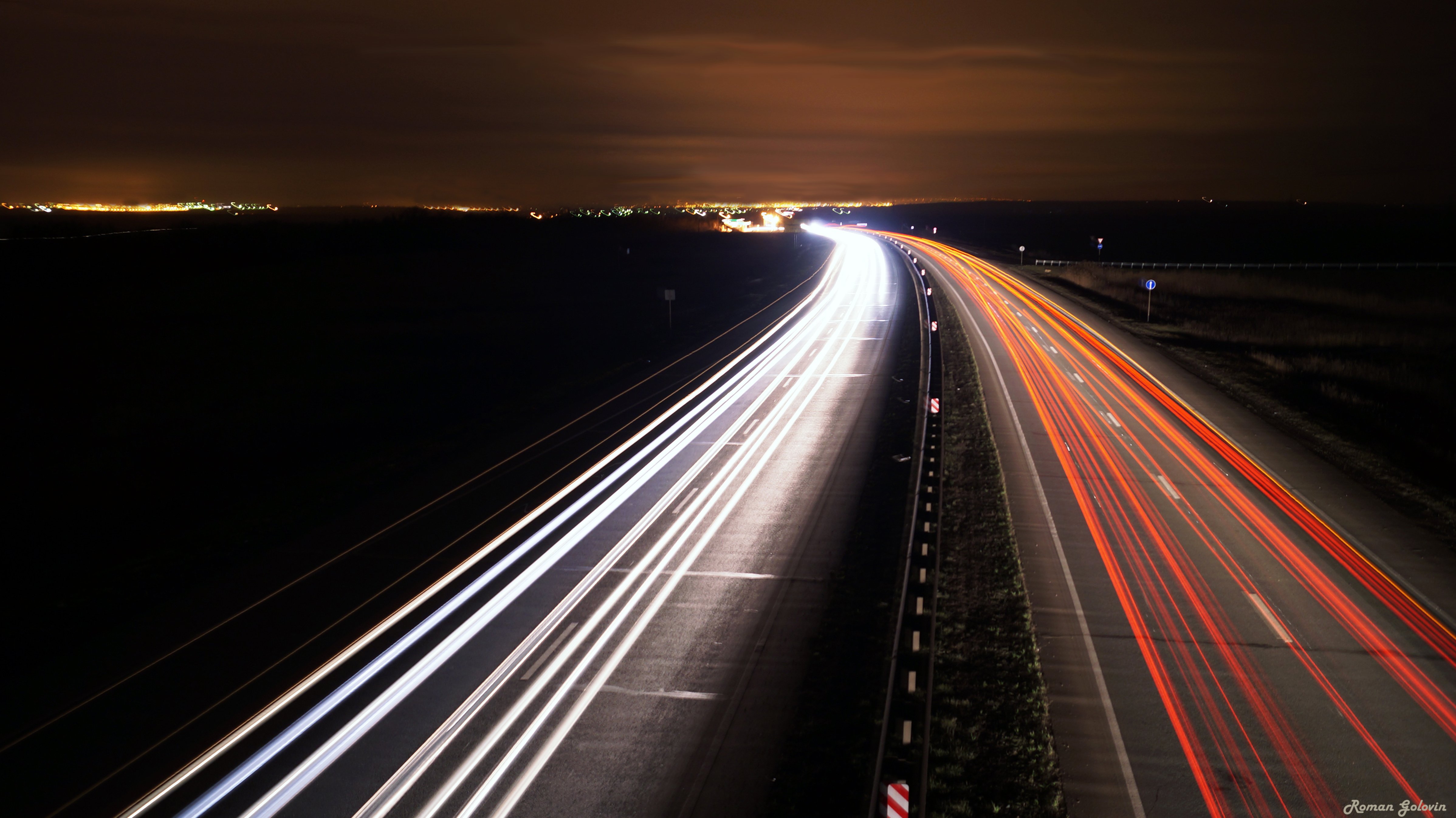 roads, Night, Motion, Cities Wallpaper