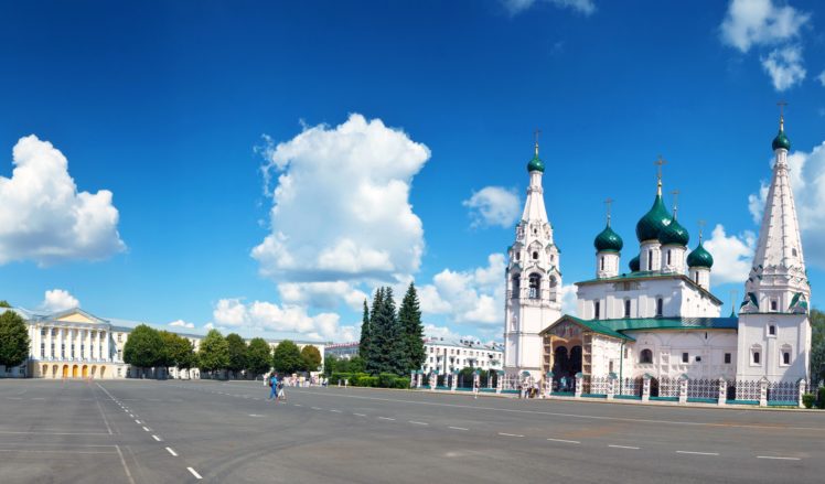 russia, Temples, Roads, Sky, Clouds, Yaroslavl, Cities HD Wallpaper Desktop Background