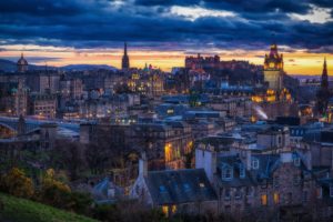 scotland, Houses, Night, Edinburgh, Cities