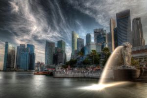 singapore, Skyscrapers, Sculptures, Marinas, Sky, Hdr, Cities