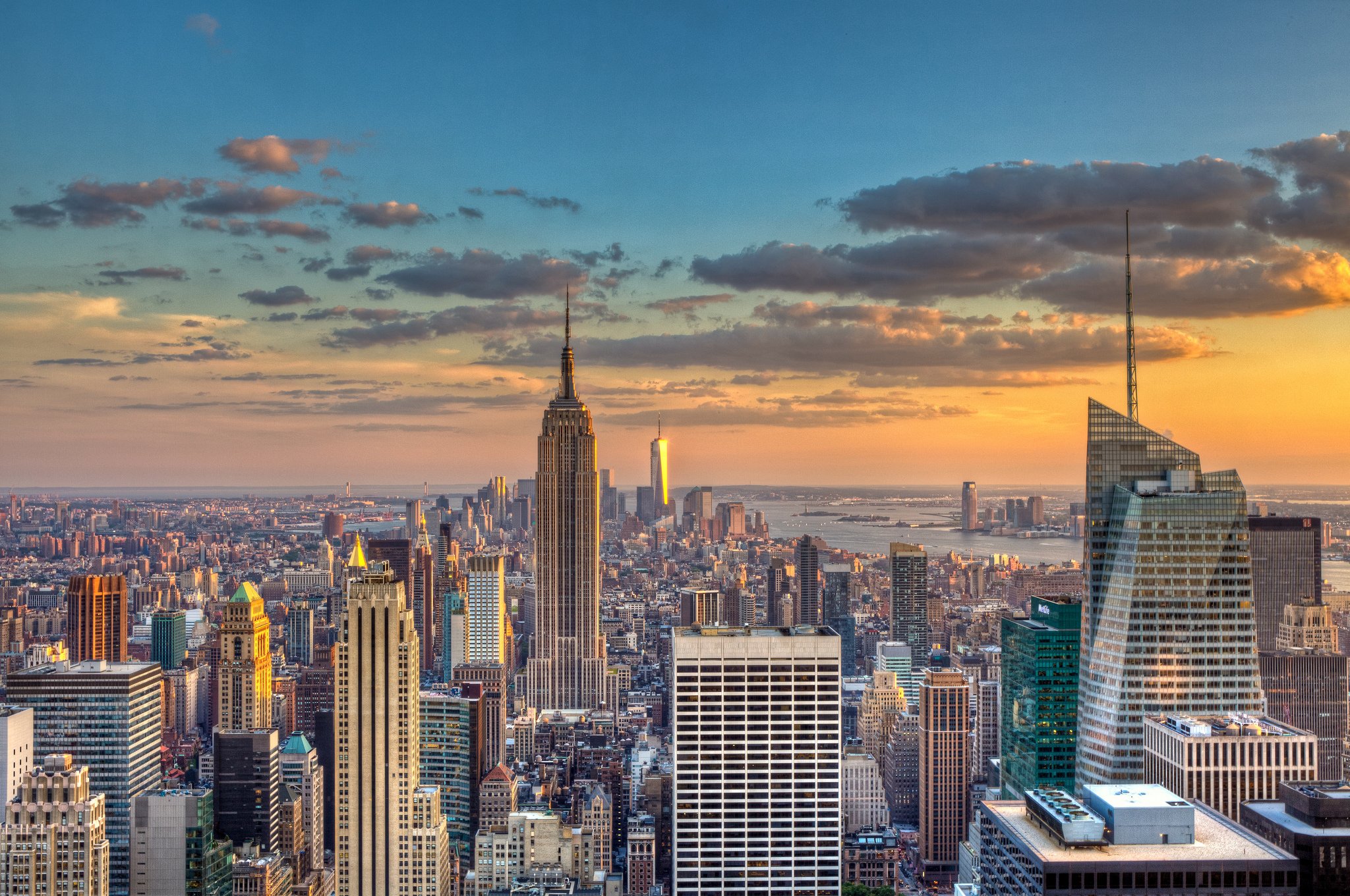 sky, Houses, Skyscrapers, Usa, Megapolis, New, York, City, Cities Wallpaper