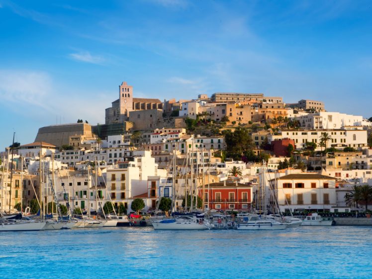 spain, Houses, Coast, Marinas, Sailing, Sea, Ibiza, Mallorca, Cities HD Wallpaper Desktop Background