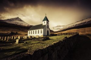 temples, Mountains, Sunrise, Faroe, Islands, Cities