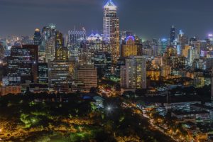 thailand, Houses, Bangkok, Megapolis, Night, Street, Lights, Cities