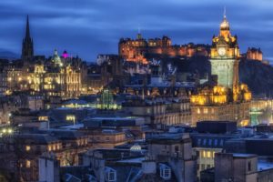 united, Kingdom, Castles, Houses, Night, Edinburgh, Castle, Cities