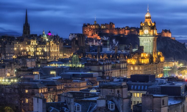united, Kingdom, Castles, Houses, Night, Edinburgh, Castle, Cities HD Wallpaper Desktop Background