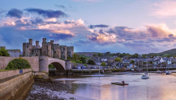 united, Kingdom, Castles, Rivers, Bridges, Houses, Clouds, Conwy, Castle, Cities HD Wallpaper Desktop Background
