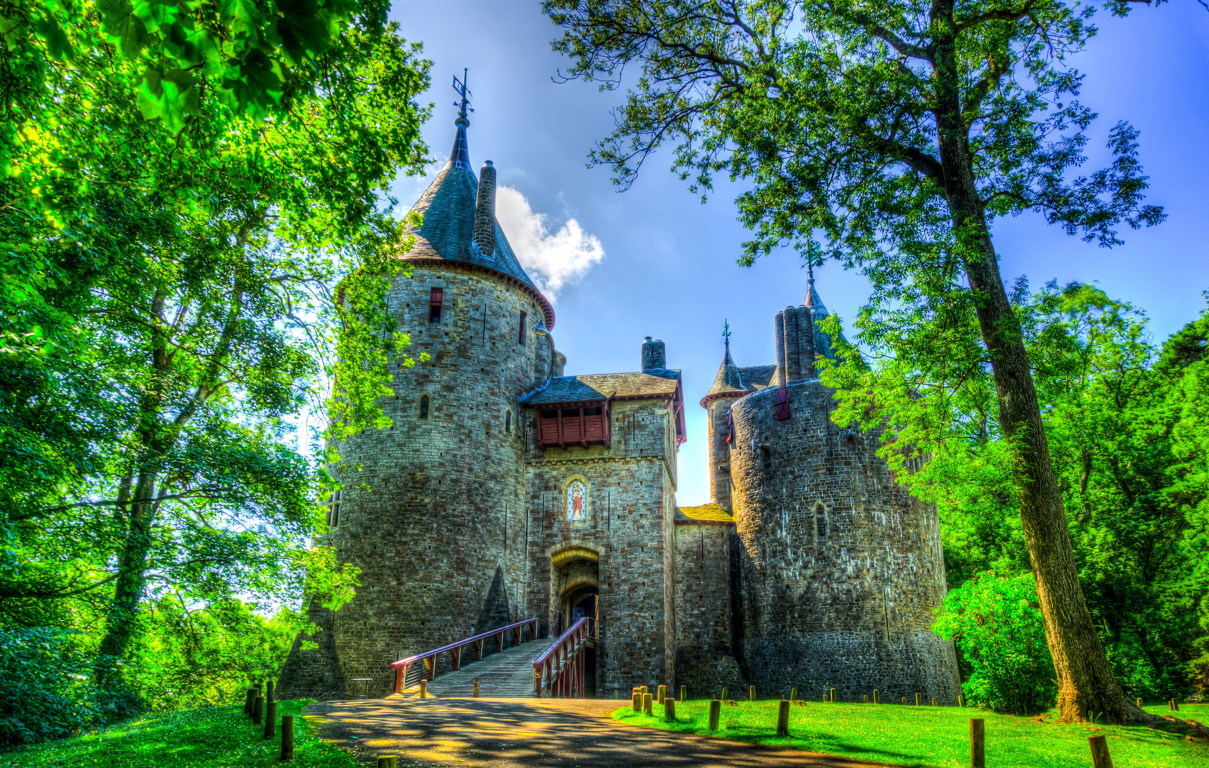 united, Kingdom, Castles, Trees, Castell, Coch, South, Wales, Cities Wallpaper