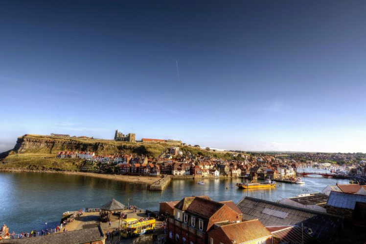 united, Kingdom, Houses, Rivers, Ships, Sky, Whitby, North, Yorkshire, Cities HD Wallpaper Desktop Background