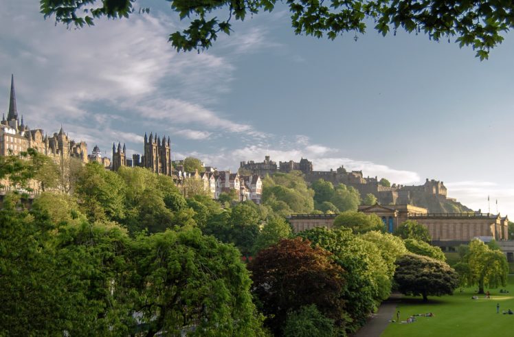 united, Kingdom, Palace, Trees, Lawn, Edinburgh, Cities HD Wallpaper Desktop Background
