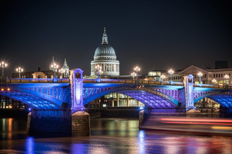 united, Kingdom, Rivers, Bridges, England, London, Night, Street, Lights, St, Pauls, Cathedral, Cities HD Wallpaper Desktop Background