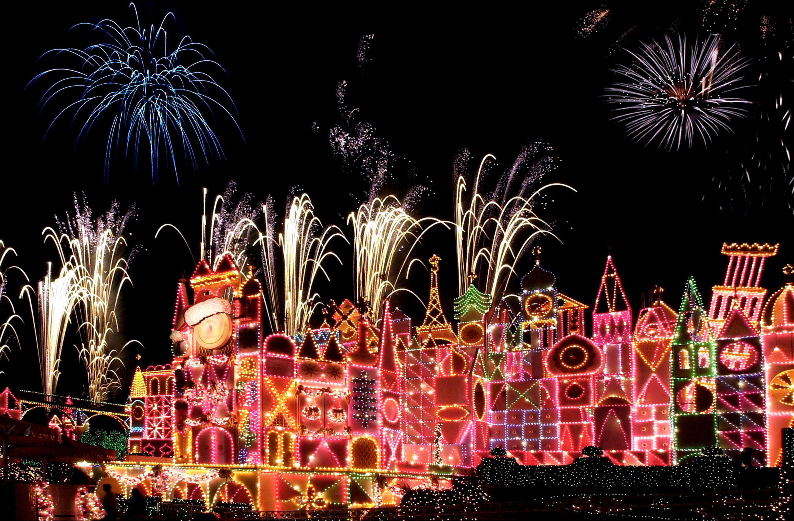 usa, Disneyland, Parks, Christmas, Fireworks, California, Anaheim, Night, Cities Wallpaper