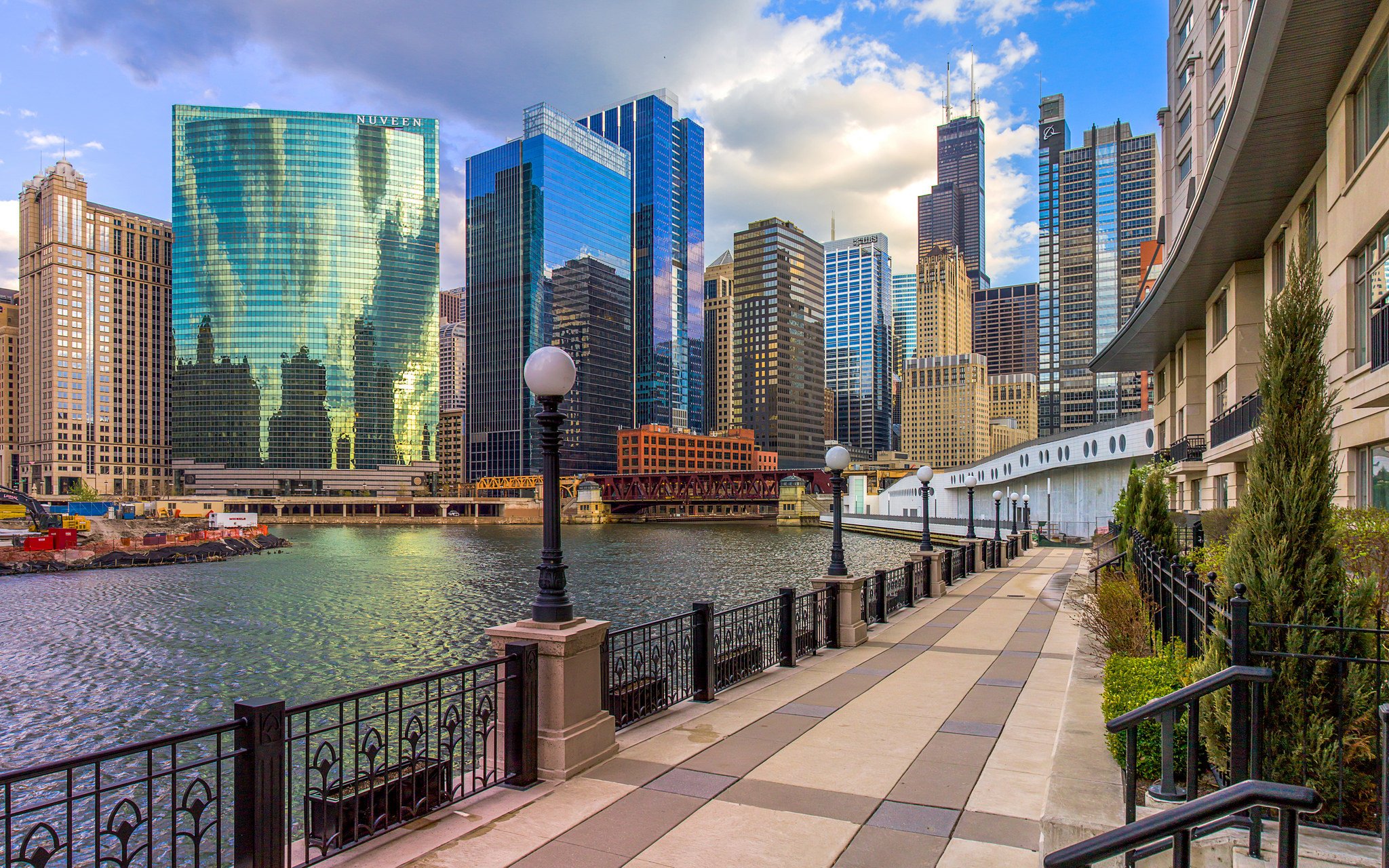 usa, Skyscrapers, Houses, Chicago, City, Street, Waterfront, Cities Wallpaper