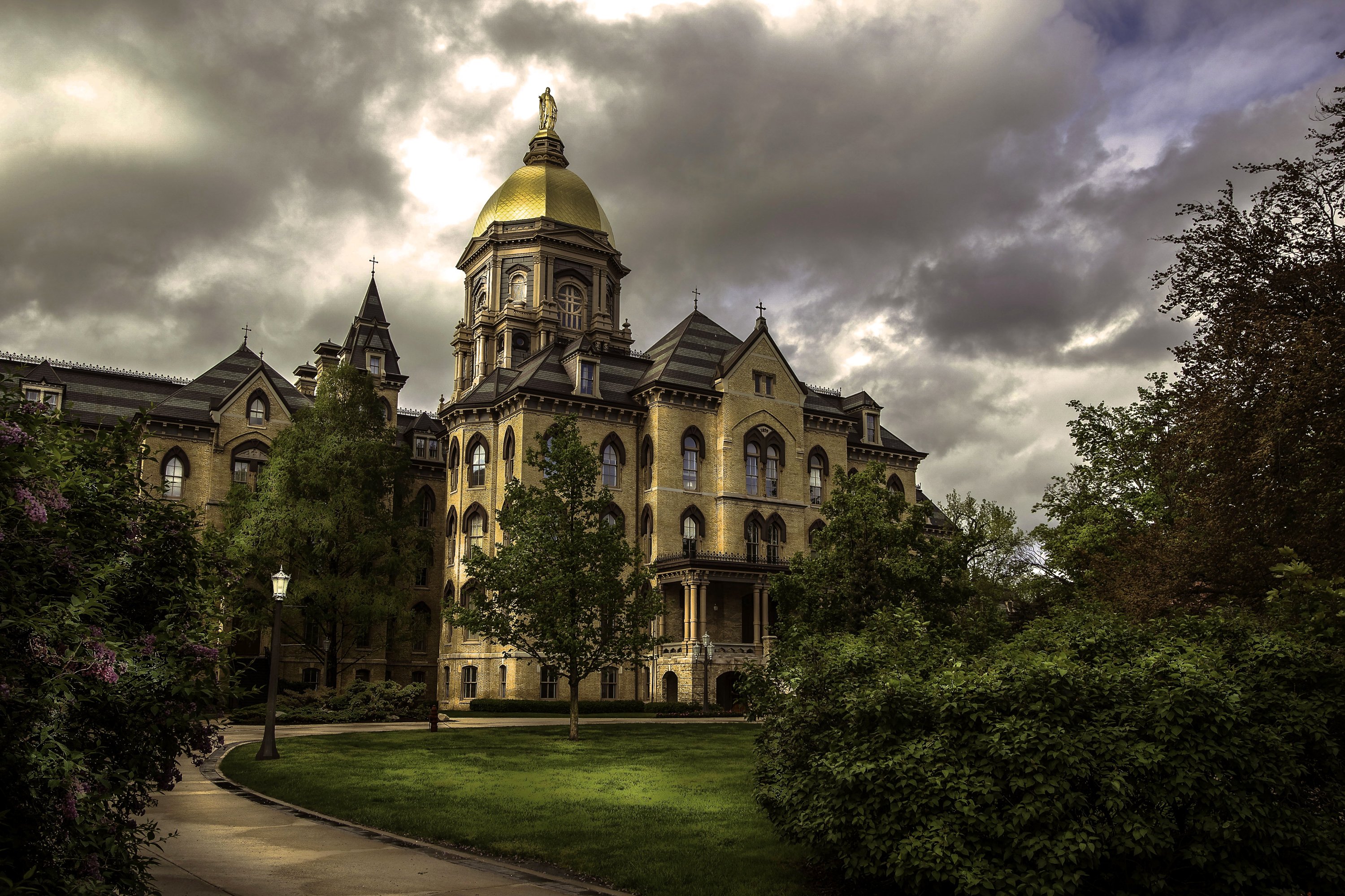 usa, Houses, Lawn, Shrubs, University, Of, Notre, Dame, South, Bend, Indiana, Cities Wallpaper