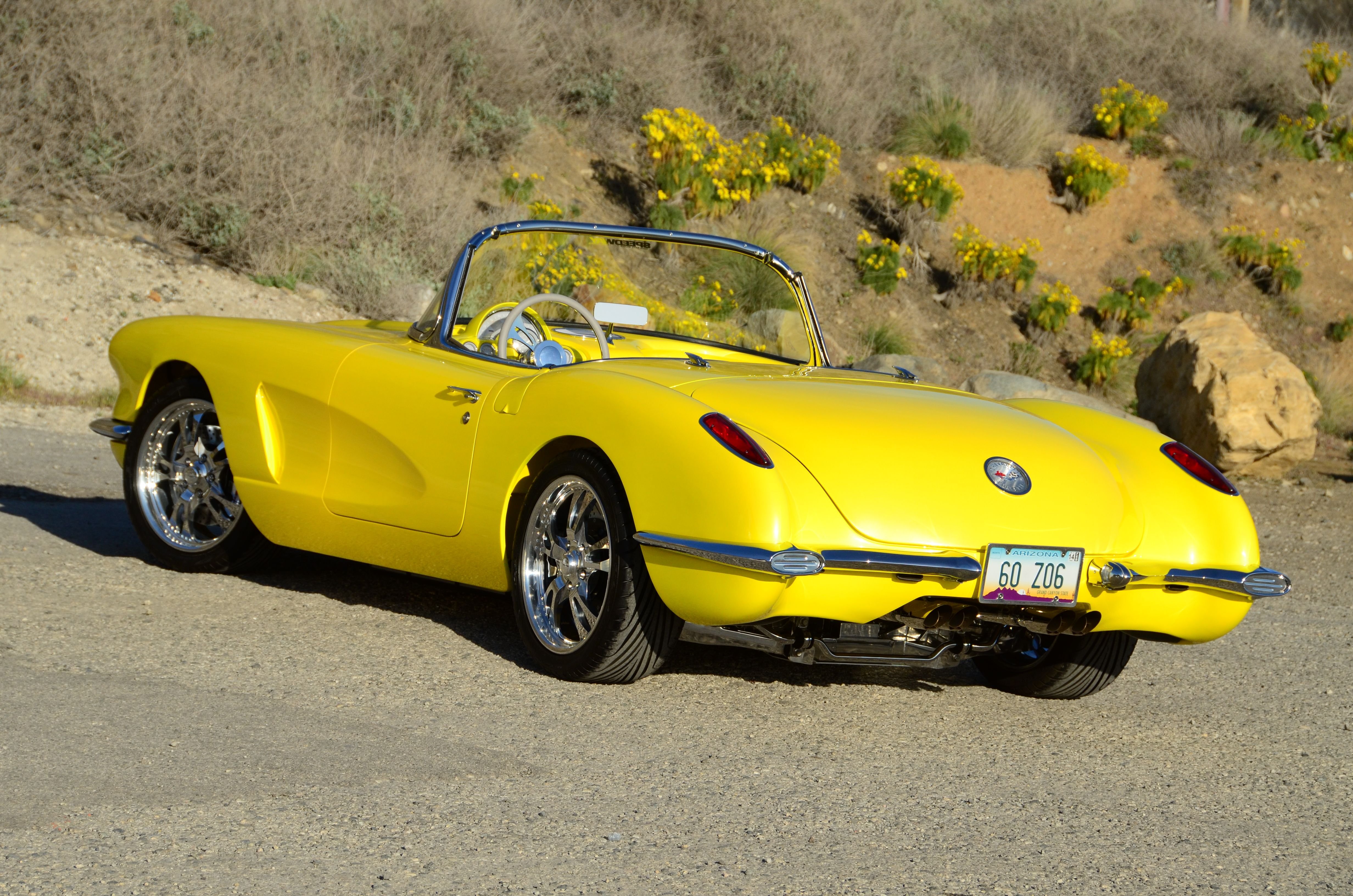 1960, Chevrolet, Corvette,  c1 , Convertible, Yellow, Classic, Modified Wallpaper