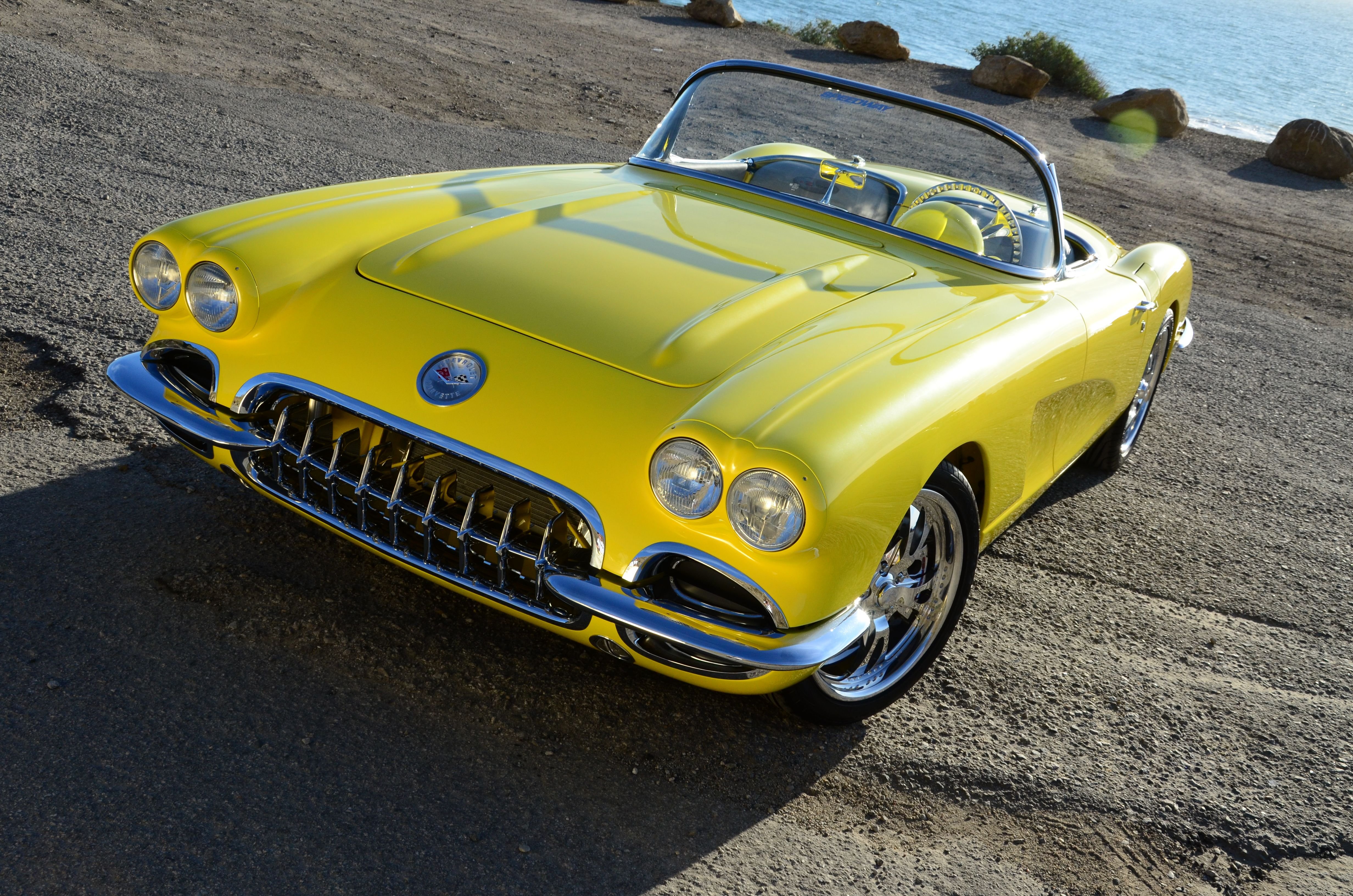 1960, Chevrolet, Corvette,  c1 , Convertible, Yellow, Classic, Modified Wallpaper