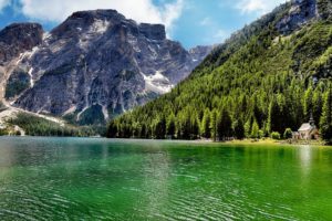 lago, Carezza, Alpes, Italianos, Naturaleza
