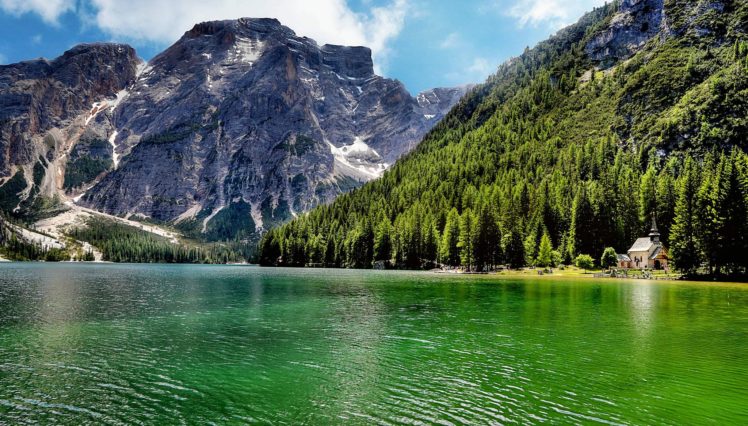 lago, Carezza, Alpes, Italianos, Naturaleza HD Wallpaper Desktop Background