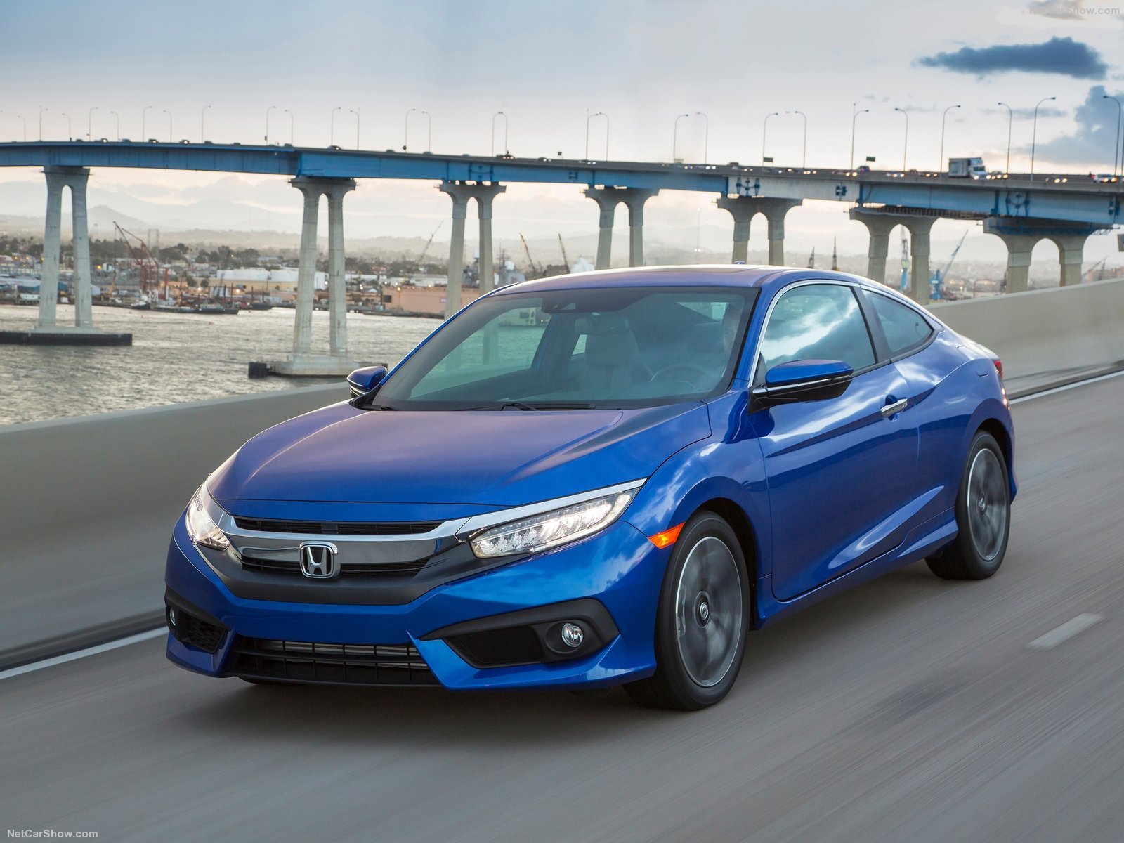 2016, Honda, Civic, Cars, Blue, Coupe Wallpaper