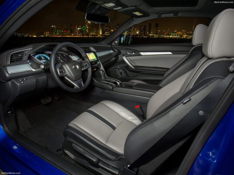 2016, Honda, Civic, Cars, Blue, Coupe, Interior HD Wallpaper Desktop Background