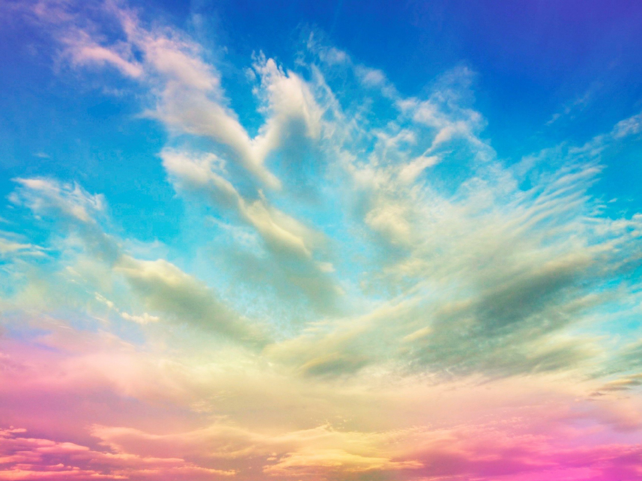 cielo, Nubes, Colores, Naturaleza Wallpaper