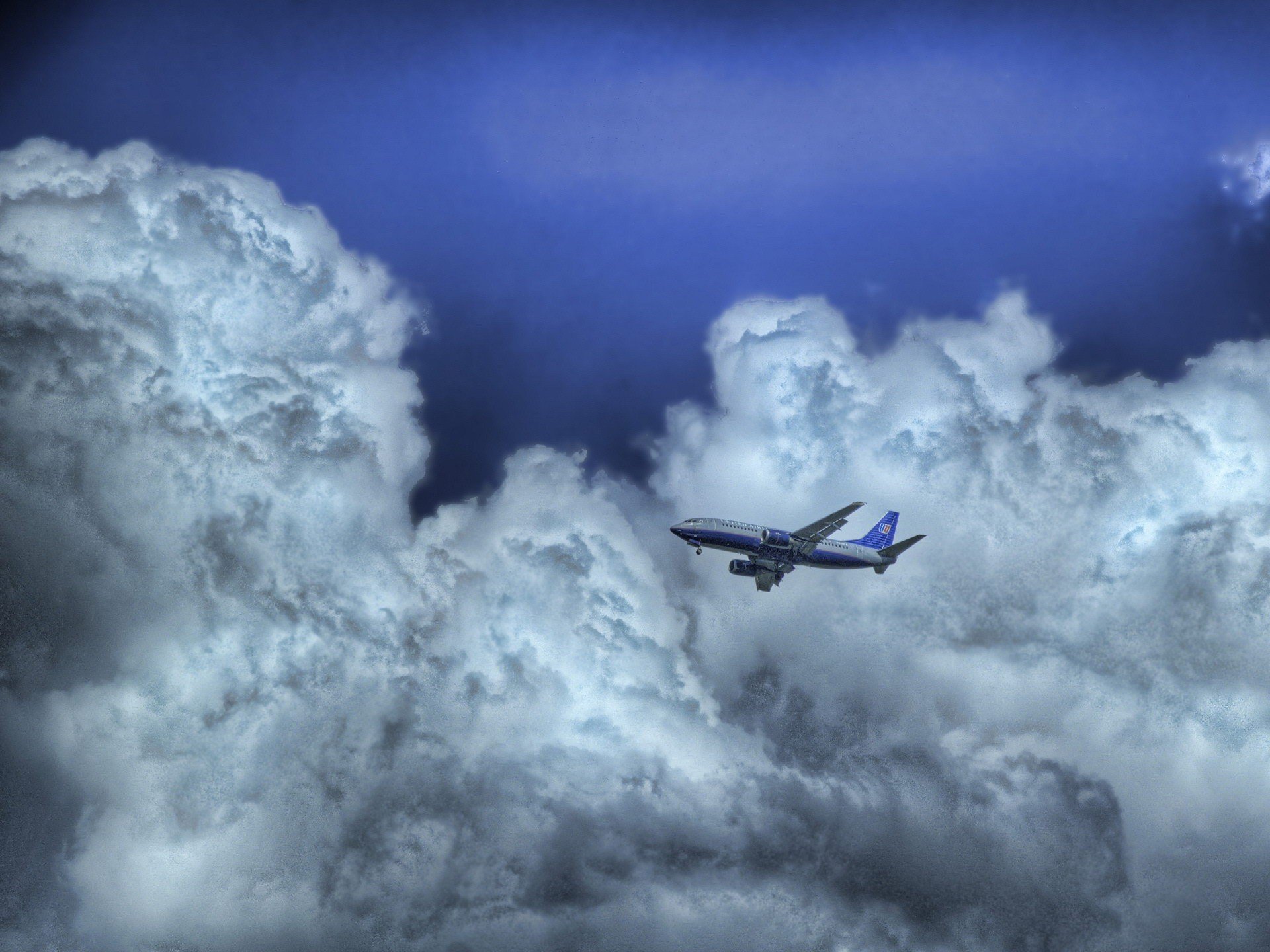 cielo, Nubes, Avion, Naturaleza Wallpaper