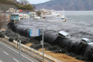 tsunami, Mar, Coches, Ciudad, Tragedia