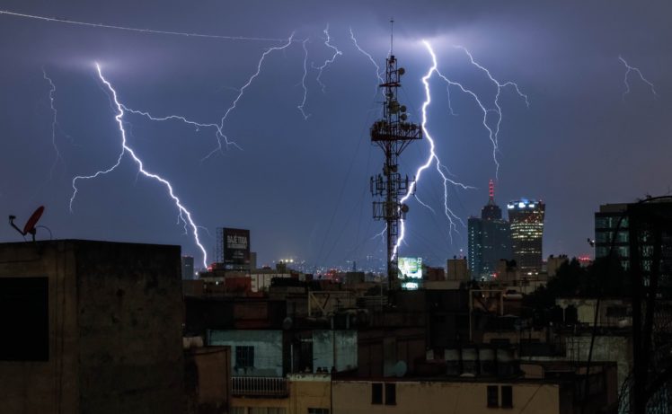 tormenta, Electrica, Ciudad, Rayos, Naturaleza HD Wallpaper Desktop Background