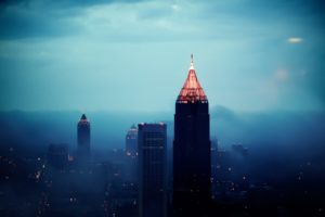 sunrise, Cityscapes, Fog, Buildings, Atlanta, Morning, Cities