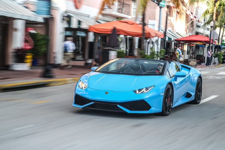 2016, Lamborghini, Huracan, Cars, Blue, Spyder HD Wallpaper Desktop Background