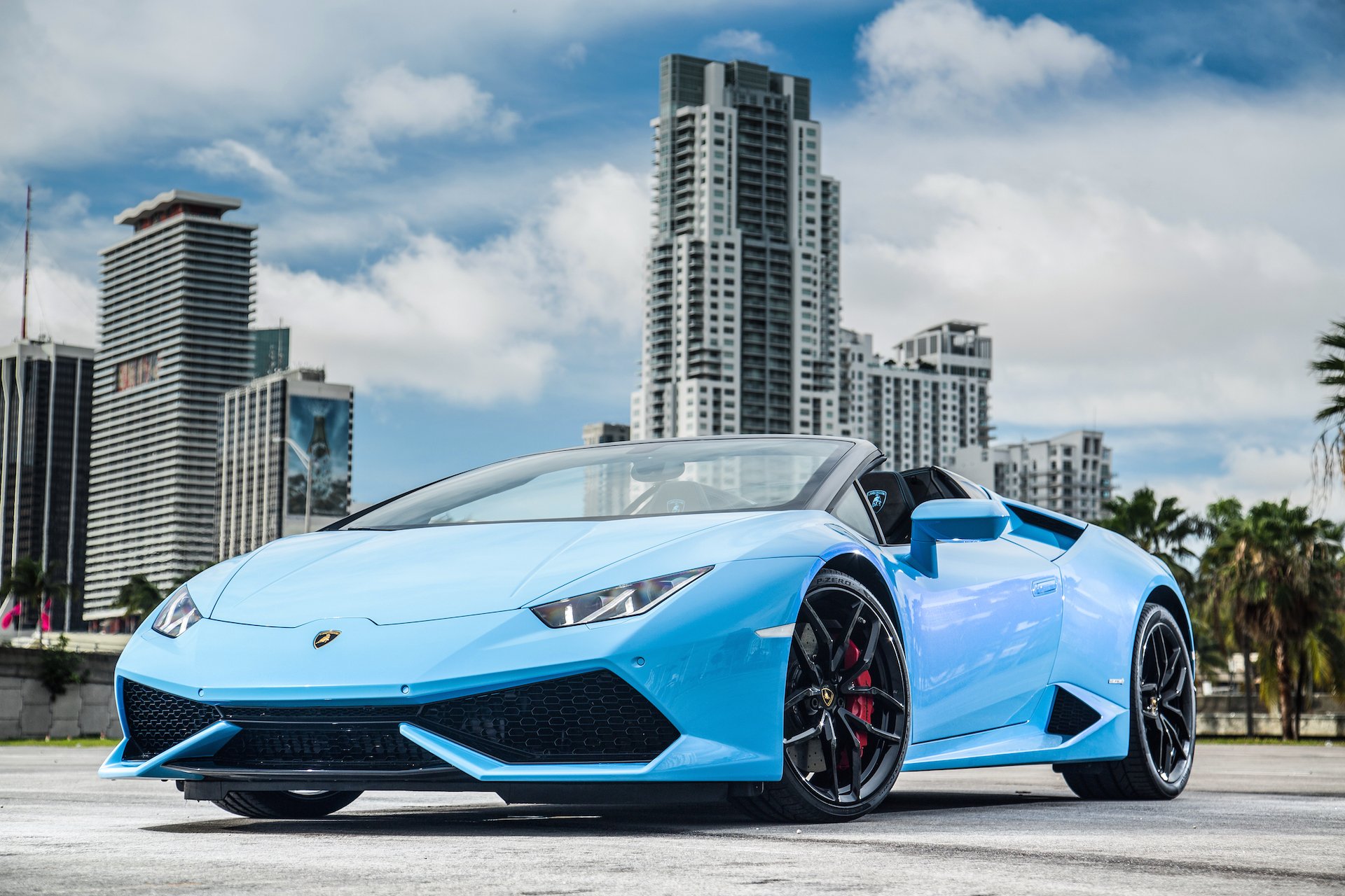2016 Lamborghini Huracan Cars Blue Spyder Wallpapers Hd Desktop
