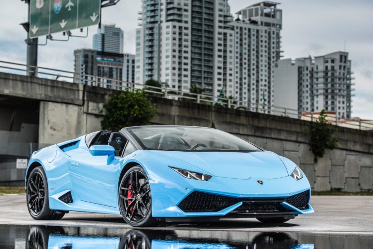 2016, Lamborghini, Huracan, Cars, Blue, Spyder HD Wallpaper Desktop Background