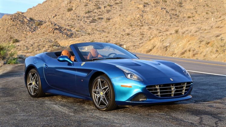 2015, Ferrari, California, T, Cars, Blue, Convertible HD Wallpaper Desktop Background