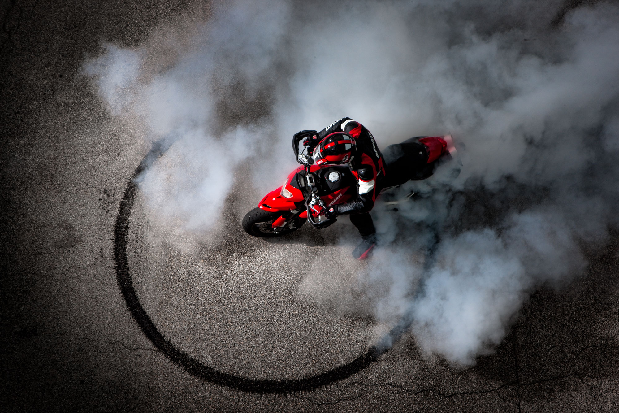 2012, Ducati, Hypermotard, 1100, Evo, Burnout, Smoke Wallpaper