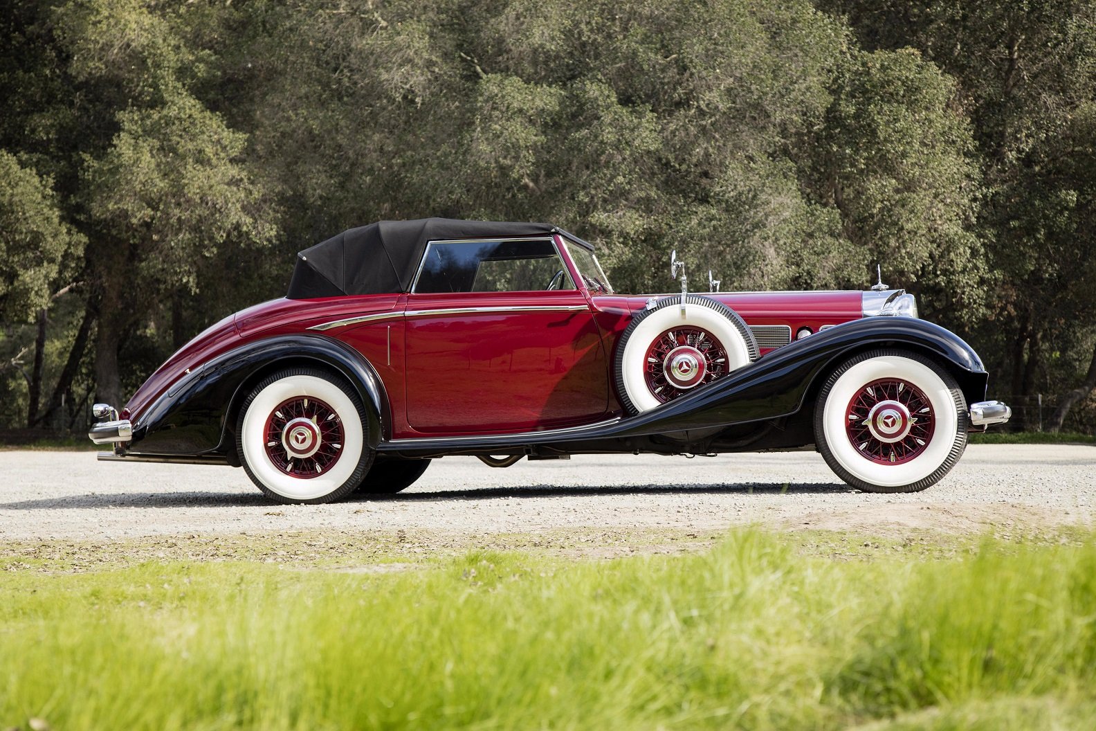 1938, Mercedes, Benz, 540k, Roadster, Red, Classic Wallpaper