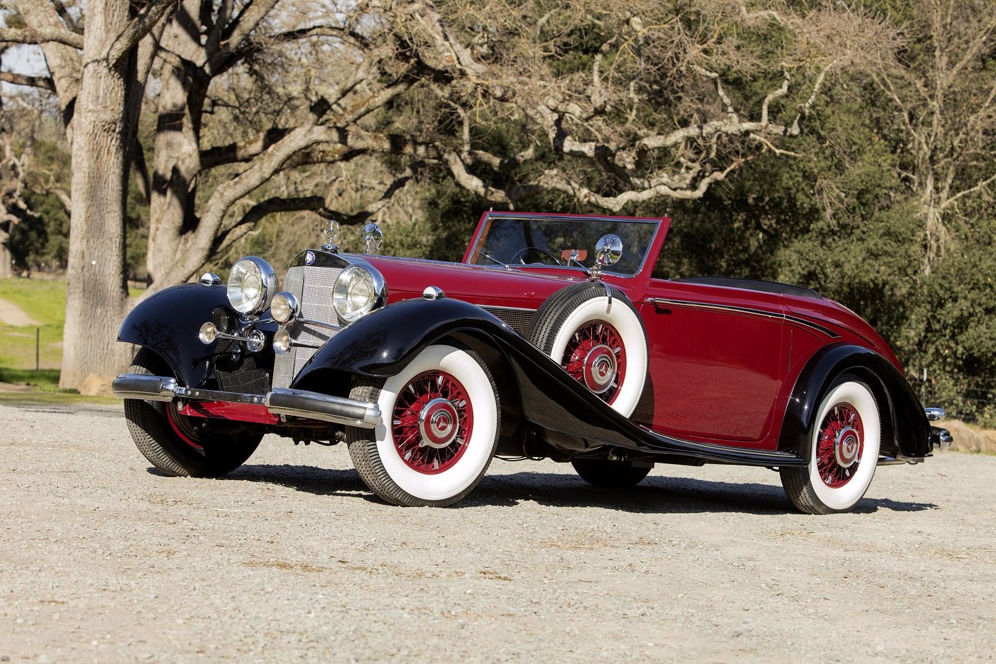 1938, Mercedes, Benz, 540k, Roadster, Red, Classic Wallpaper