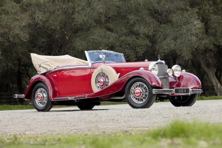 mercedes, Benz, 500k, Cabriolet, C, 1935, Red, Classic HD Wallpaper Desktop Background