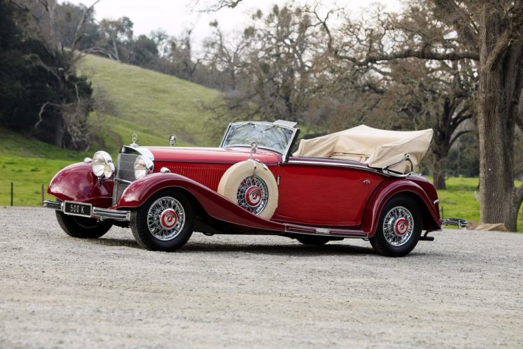 mercedes, Benz, 500k, Cabriolet, C, 1935, Red, Classic HD Wallpaper Desktop Background