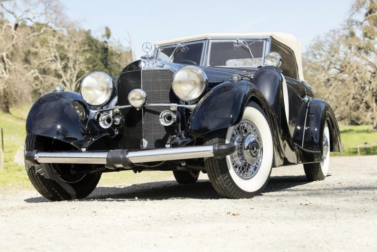 mercedes, Benz, 500k, Cabriolet, 1935, Black, Classic HD Wallpaper Desktop Background