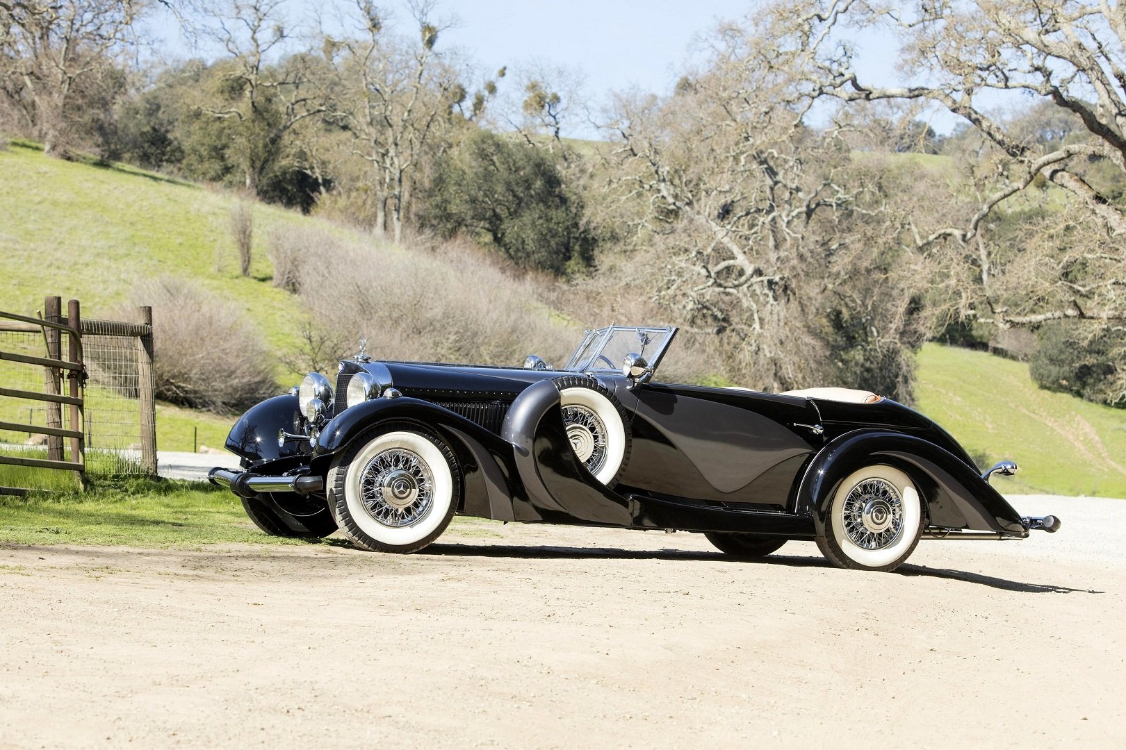 mercedes, Benz, 500k, Cabriolet, 1935, Black, Classic Wallpaper