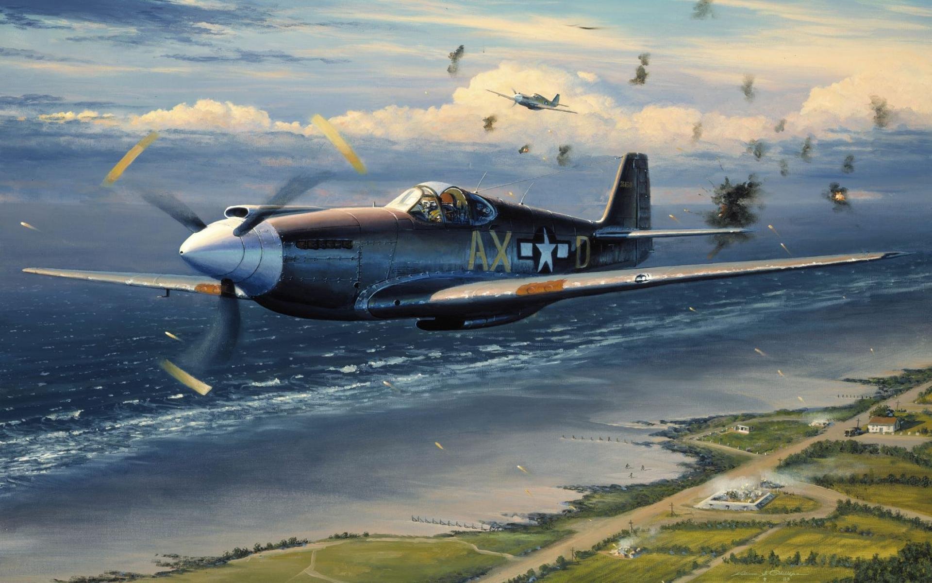 avion, Militar, 2, Guerra, Mundial Wallpaper