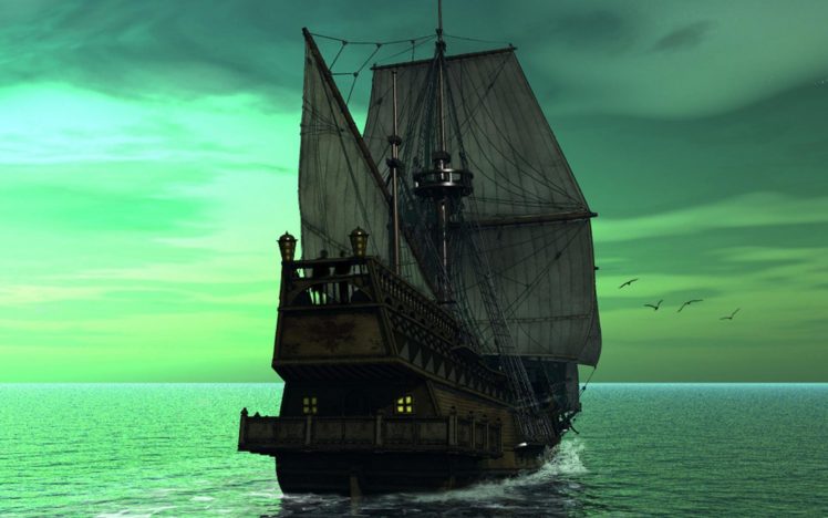 barco, Galeon, Velero, Oceano HD Wallpaper Desktop Background