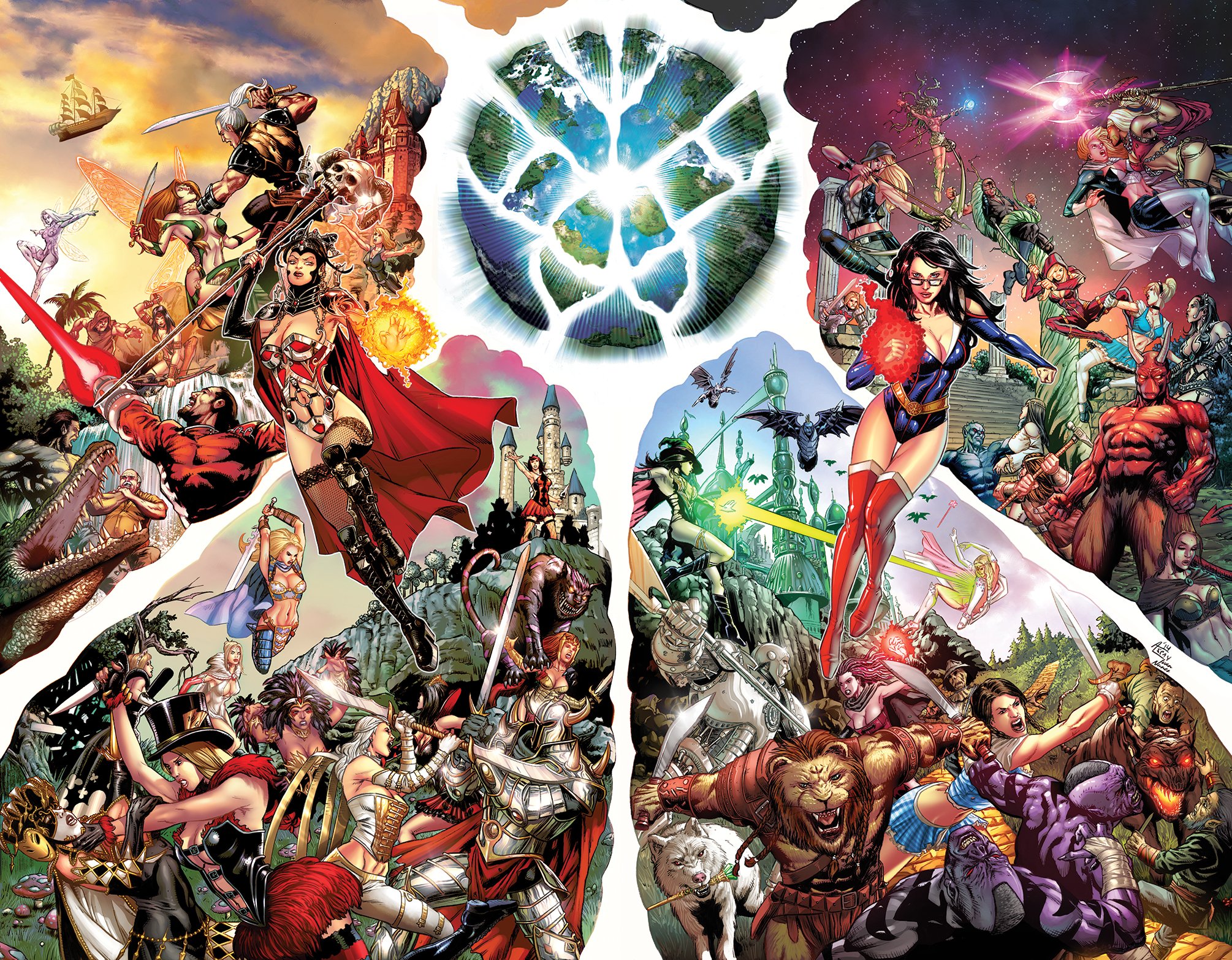 grimm, Fairy, Tales, Zenescope, Wizard, Fantasy, Warrior, Comics, Artywork, Art Wallpaper