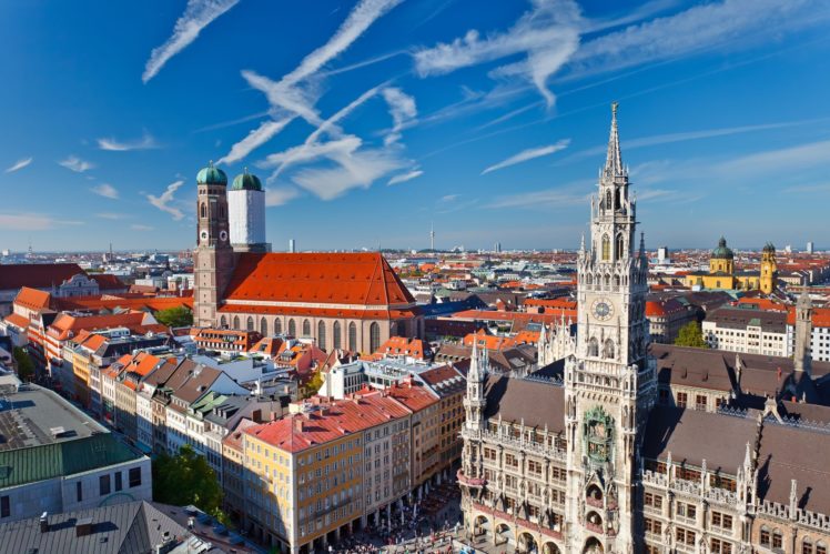 ciudad, Munich, Alemania, Europa, Edificios, Casas HD Wallpaper Desktop Background
