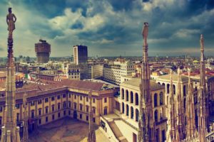 ciudad, Milan, Italia, Europa, Edificios, Arquitectura